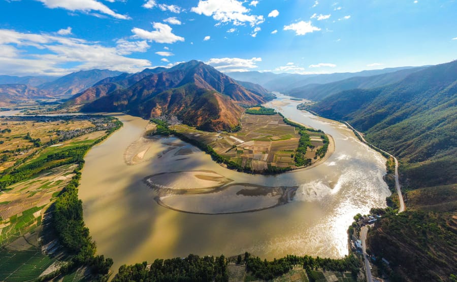 fiume Yangtze sulla mappa del mondo